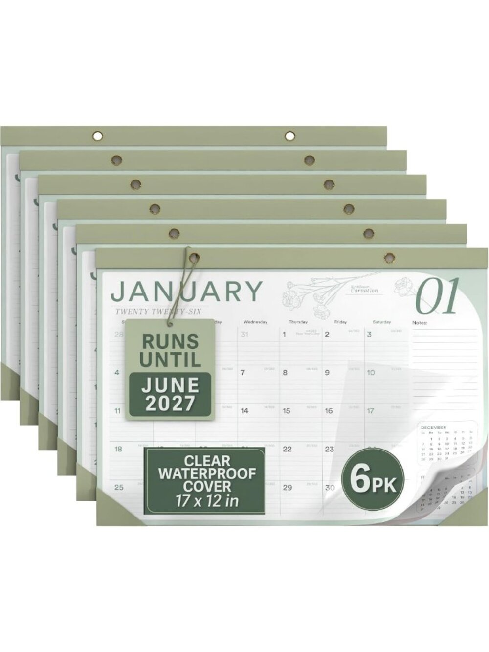 2026-2027 Desk Calendar 18 Months with To-Do List & Notes, Bulk Planner Set